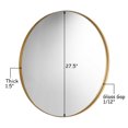 thumbnail image 2 of Gymax Miroir Rond Moderne en Métal de 27,5 Po Mural pour Salle de Bain et Entrée Or, 2 of 10