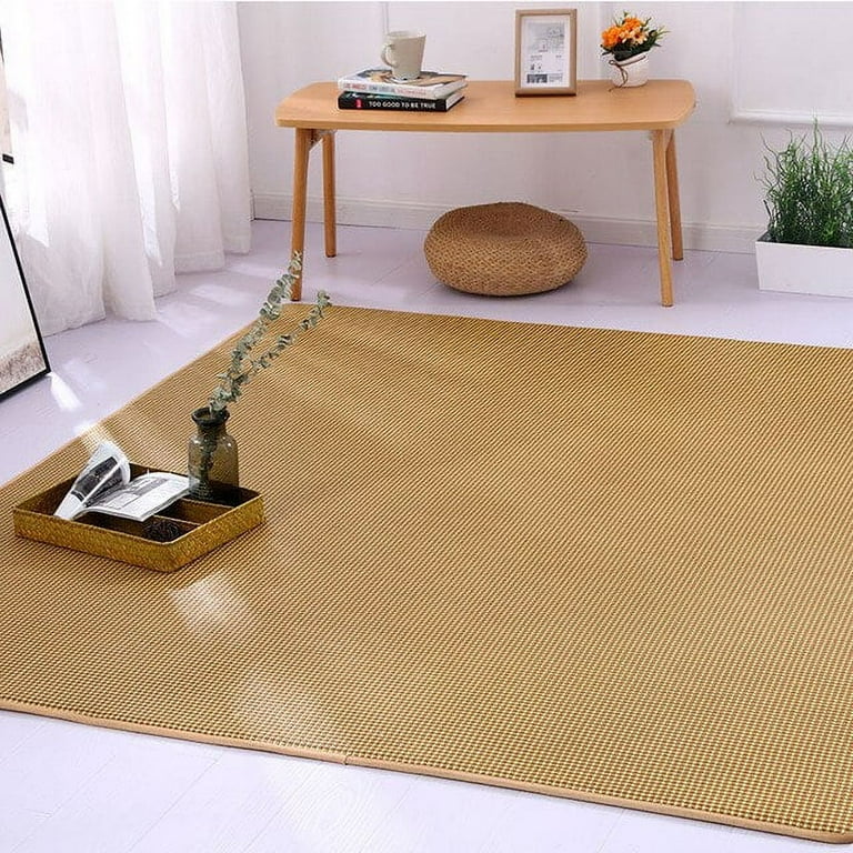 Folding Rattan Floor Mat Thick Living Room Floor Sleeping Mat Rattan  Japanese Tatami Carpet Pad Summer Play Mat Non-Slip