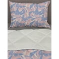 thumbnail image 3 of Tropical Comforter & Sham Bedding Set, Date Palm Leaves Soft Pastel Tones Exotic Paradise Plants Illustration, 3 pcs Duvet Set Microfiber Filling Quilt, 5 Sizes, Pale Pink Blue Cream, by Ambesonne, 3 of 4