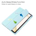 thumbnail image 3 of ELEHOLD Trifold Case for Samsung Galaxy Tab S8 Plus/S7 FE/S7 Plus 12.4" - Auto Wake Sleep Function Kickstand Built-in S Pen Holder Acrylic Transparent Clear Back Shockproof Cover,Skyblue, 3 of 9