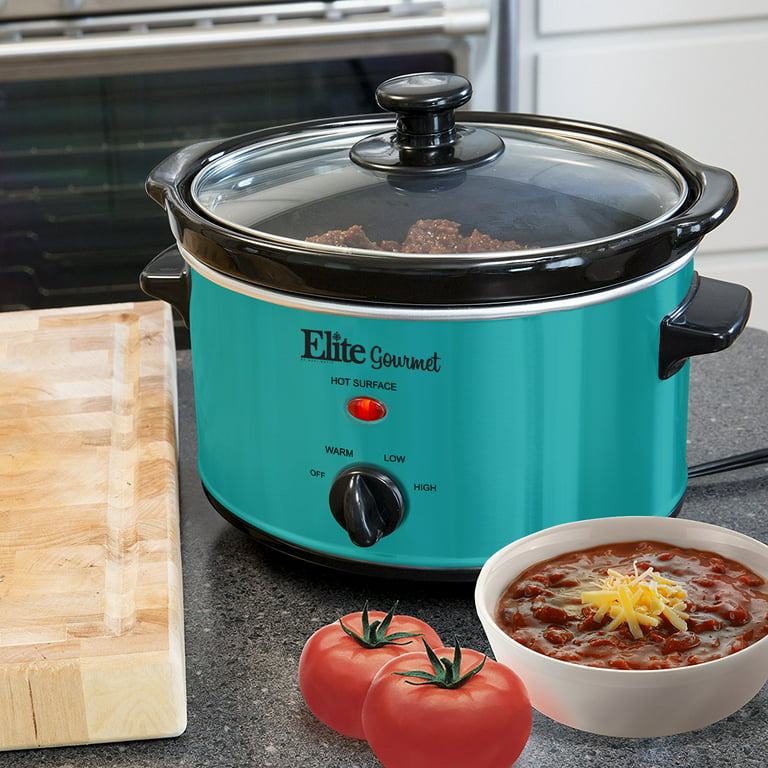  6-Quart Nonstick Electric Slow Cooker - Programmable Ceramic  Slow Cookers with Digital Timer, Removable Lid and Pot, Dishwasher Safe  Parts, Turquoise: Home & Kitchen