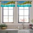 thumbnail image 4 of LALILO Kitchen Curtain Valance Colorful Tie Dye Indigo Boho Rod Pocket Window Curtain 52"x 18" Set of 2, 4 of 7