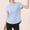 Blue, variant on QUNYINEY Solid Women's T-Shirts Casual Crew Neck Pullover Short Sleeve Tops Workout Loose Breathable Tops for Women