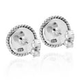 thumbnail image 3 of Elegant Braided Border Round Black Onyx Inlay Sterling Silver Stud Earrings, 3 of 5