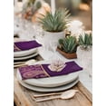 thumbnail image 5 of Purple Boho Floral Cloth Napkins Set of 8 Reusable Dinner Napkins, Vintage Ethnic Tribal Abstract Art Cocktail Napkin Washable Table Napkins for Wedding/Holiday Party/Baby Shower 20"x20", 5 of 7