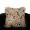 thumbnail image 3 of Plutus 18" x 18" Two Tone Animal Faux Fur Luxury Throw Pillow in Gray Gunmetal, 3 of 3