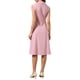 thumbnail image 3 of Vestido de negocios casual para mujer, vestido midi formal sin mangas con solapa, A-line, color rosa, 3 of 6