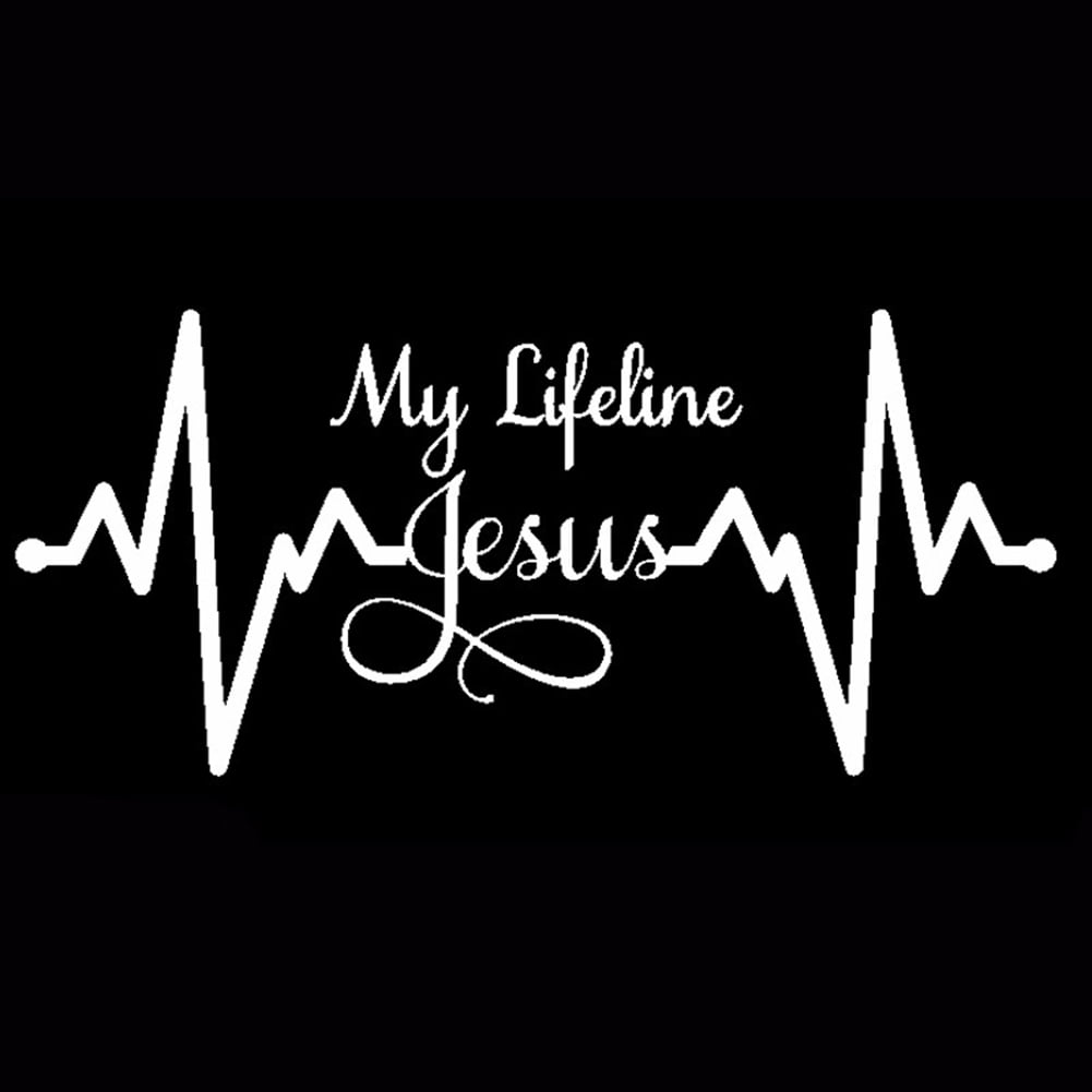 Aofa My Lifeline Jesus Graph Sticker Christian God Religious Cute Car