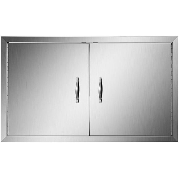 VEVOR BBQ Double Access Door 36 x 21 inch, Grill Door Stainless Steel Magnetic Closing System, Wall Construction Outdoor Kitchen Doors for Commercial BBQ Island