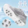 thumbnail image 5 of Ice Cleats For Shoes And Boots, Shoe Spikes For Snow And Ice 10-Tooth Manganese Steel Snow Cleats For Shoes, Low-Temperature Resistant Rubber Traction Grips for Hiking & Winter Safety,5-Pair,M, 5 of 9
