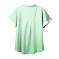 thumbnail image 4 of Olyvenn Womens Short Sleeve Casual Button Down Shirts Gradient Summer Soft Fashion Cotton Blouses Tops with Pocket Green XXL, 4 of 5