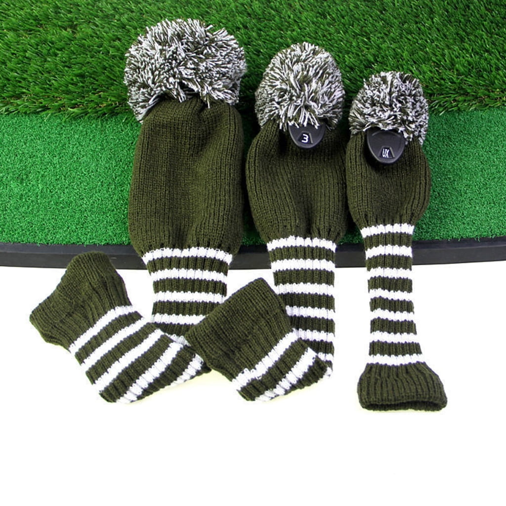 3lots Durability Golfs Headcover Scratch Resistant Golfs Headcover Driver Covers for Driver Fairways Hybrids