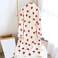 thumbnail image 5 of Arlun Valentine's Day Sleepwear Robes for Women Flannel Cute Heart Print Soft Comfy Long Sleeve Button down Bathrobe Casual Lapel Loose Winter Warm Loungewear with Pockets Red XL, 5 of 8
