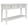 thumbnail image 2 of Table Console Rétro Blanc Antique avec 3 Tiroirs et Étagère / Table de Rangement pour Entrée et Salon de 50 Pouces – Construction en Bois Massif et MDF, 2 of 23