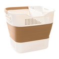thumbnail image 2 of Cesta de lavandería plegable con asas, contenedor de almacenamiento portátil y versátil para ahorrar espacio, para dormitorio y habitación de niños Marrón claro, 2 of 8