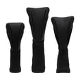 thumbnail image 3 of 3 Uds Golf Cubiertas de Madera para Cabeza para Club de Golf Funda Protectora para Tacos de Golf Suave Cuello Largo Cubiertas de Cabeza de Madera para Negro, 3 of 8