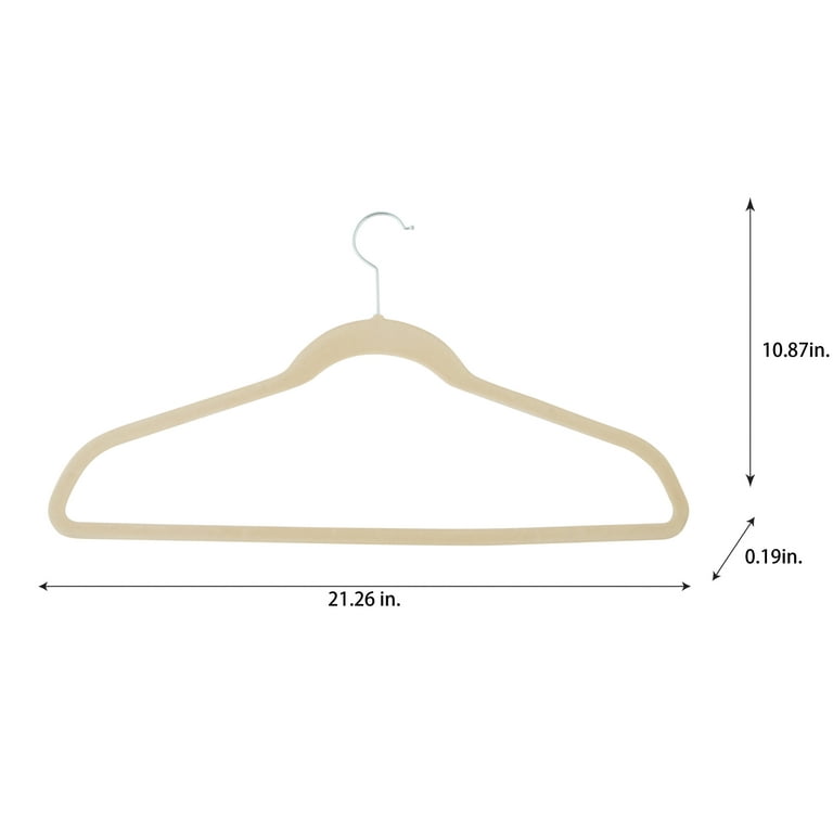 Simplify 24 Pack Extra Wide Velvet Coat Hangers in Ivory