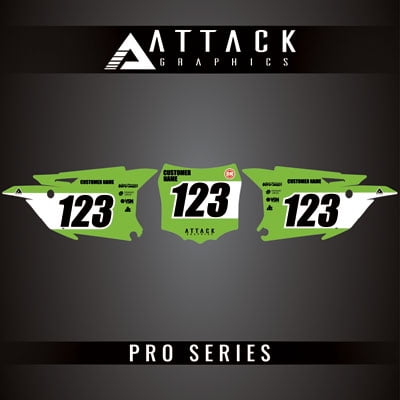 Attack Graphics Pro Series Number Plate Backgrounds for Kawasaki KX112 2023