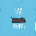 thumbnail image 4 of Inktastic Lab Life is Ruff Labrador Retriever Women's V-Neck T-Shirt, 4 of 5