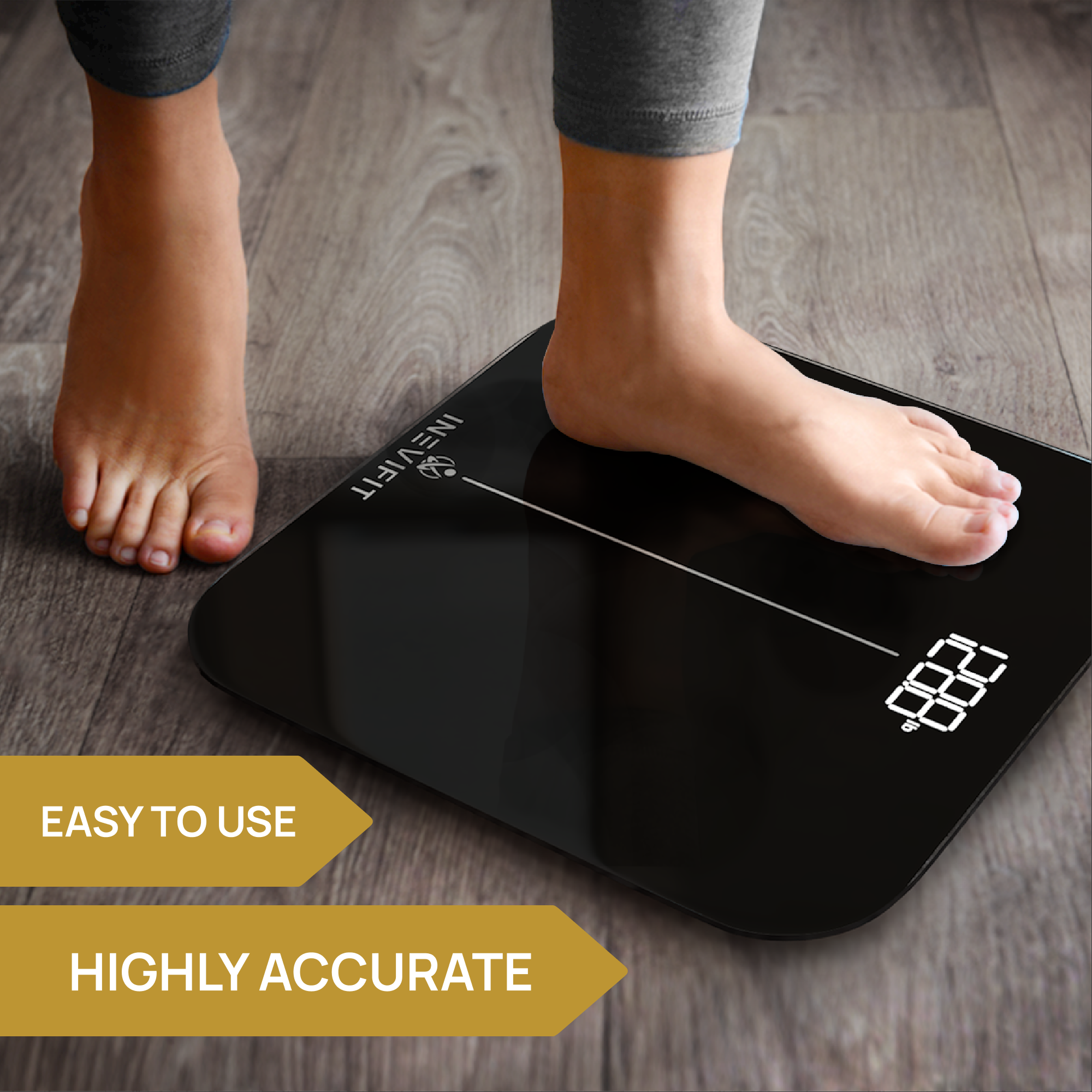 INEVIFIT Bathroom Scale Digital Body Weight Black photo 4
