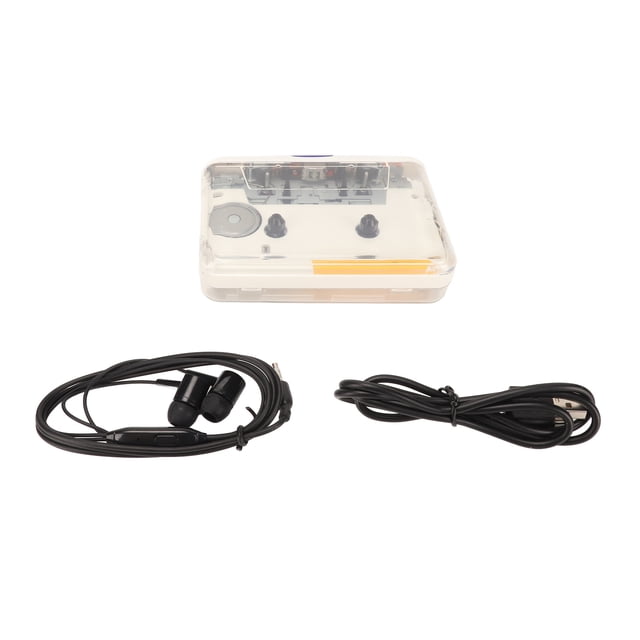 Convertidor de casete a MP3 Sonido estéreo de alta fidelidad Botones coloridos innovadores retro Reproductor de cinta portátil USB Blanco