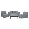 thumbnail image 5 of Deko Living 4 Place Seating  Gray Compressed Foam Sectional Sofa and Ottoman Set, 5 of 14