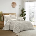 thumbnail image 1 of Grace Living Ensemble de Couette en Polyester Mendel - Design Carré Froncé, de Style Élégant, 1 of 7