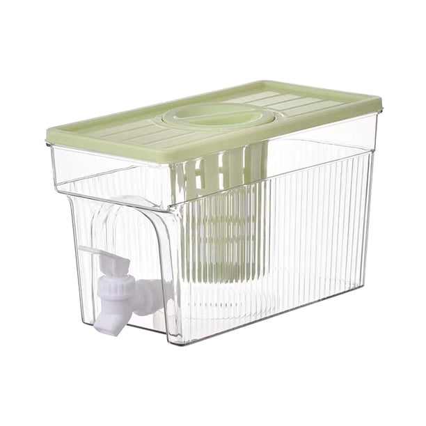 Dispensador de bebidas heladas con grifo, cubo doméstico portátil fácil de limpiar de 3 l verde