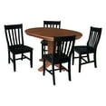 thumbnail image 4 of International Concepts 36" Round Solid Wood Extension Table with 4 Dining Chairs, 4 of 5