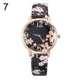 thumbnail image 3 of Montre-bracelet Analogique en Faux Cuir à Cadran Rond Floral Créatif pour Femmes Quartz, 3 of 8