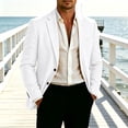 thumbnail image 2 of Jackets for Men, Mens Linen Suit Blazer Lightweight Mens Summer Beach Sport Coat Casual Blazer for Men Single Breasted Solid Jacket, 2 of 9