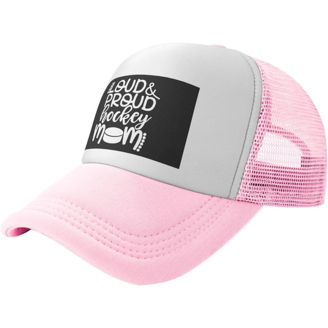 Loud Proud Hockey Mom Mesh Back Trucker Cap Baseball Cap