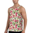 thumbnail image 2 of Xecao Rose Flowers Men's Tank Top Workout Quick Dry Sleeveless Gym Jogging Muscle Shirts Summer Swim Beach Tops, 2 of 9