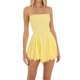 thumbnail image 3 of Vestido De Tirantes Finos Vestido corto elegante para mujer, vestido acampanado de malla sin espalda, traje de vacaciones con cuello cuadrado Cgtredaw Amarillo M para Mujer, 3 of 6