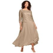 Roaman's Women's Plus Size Lace Popover Dress