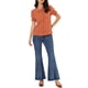 thumbnail image 2 of CAMISA DE PUNTOS DE POLKA PARA MUJERES INSPIRE CHIC, MANGA CORTA CON VOLANTES, VINTAGE, CON BOTONES, CUELLO PETER PAN, BLUSA, TALLA S, NARANJA ROJO, 2 of 8