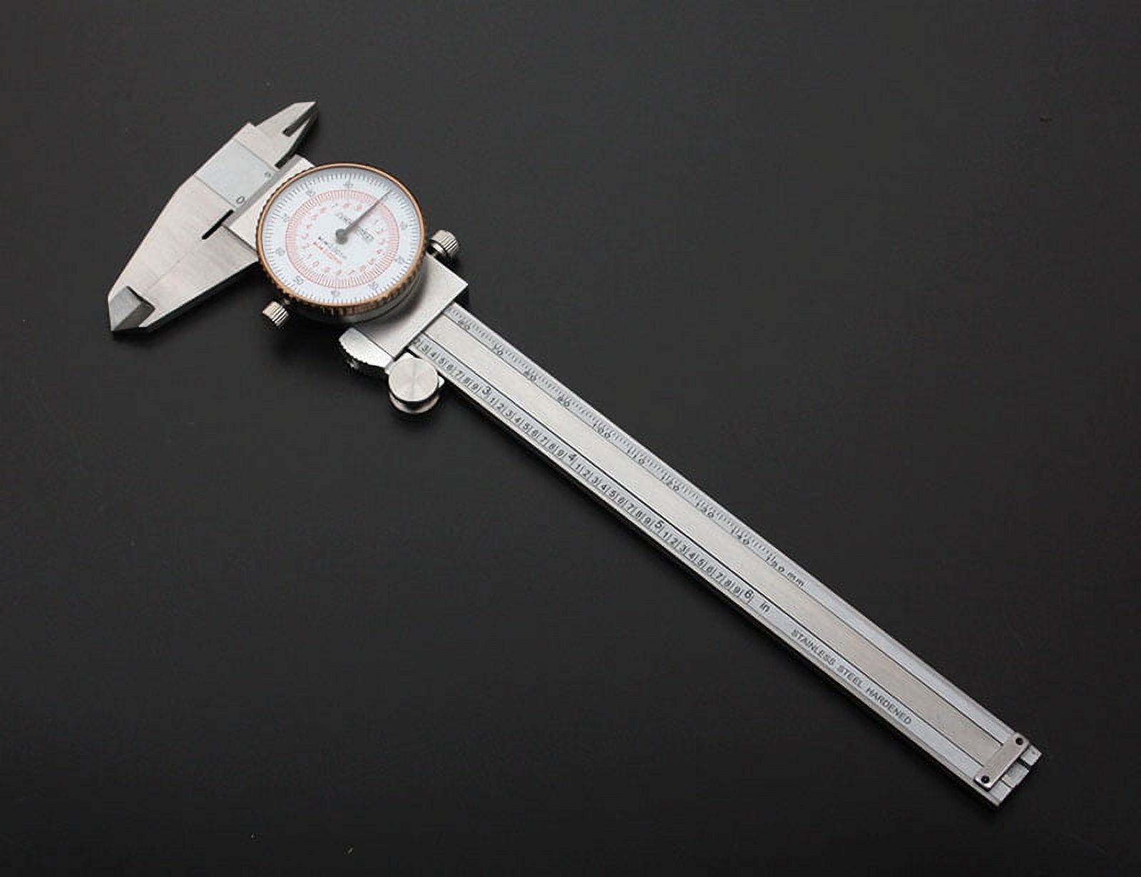 Accusize 0-6''/0-150 mm by 0.001''/0.02 mm Inch/Metric Dual Needle Precision Dial Caliper Stainless Steel, P920-S236