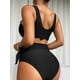 thumbnail image 2 of Traje de baño de 2 piezas para mujer, traje de baño de cintura alta Negro - M Negro - M Xishao ropa, 2 of 2