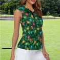 thumbnail image 2 of Yuyamidu Colorful Lights Sleeveless Golf Shirt for Women Green Tennis Tank Tops Christmas Sports Shirt with Collar Athletic T-Shirt Shirts Size XS, 2 of 8