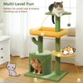thumbnail image 5 of Cactus Cat Tree Tower - Cat Scratching Post with Flower Perch & Dangling Ball, Natural Sisal Scratcher for Indoor Cats/Kittens, Kitty Climbing Furniture with Stable Base, 5 of 9