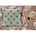 thumbnail image 2 of Teal Fluffy Throw Pillow Cushion Cover, Abstract Geometric Pattern Eastern Oriental Symmetric Design Print, Decorative Square Accent Pillow Case, 20" x 20", Mustard Teal and Grey, by Ambesonne, 2 of 5