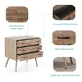 thumbnail image 5 of Sophia & William Wood Block Veneer 3-Drawer Accent Storage Cabinet Nightstand, 5 of 6