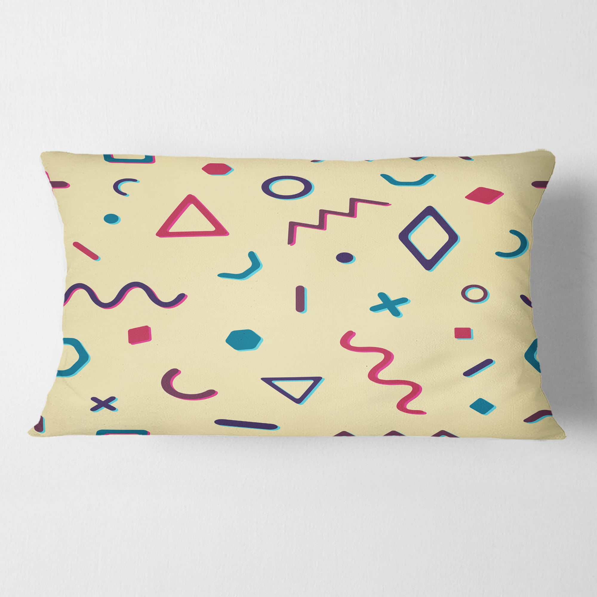Designart Retro Abstract Pattern Design VI' Mid-Century Modern Throw Pillow - 12x20