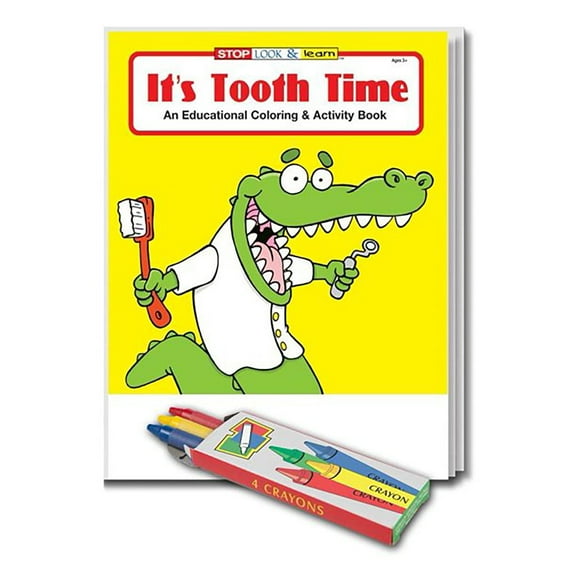 ZoCo: 25-Pack It's Tooth Time Kid's Coloring & Activity Book Set, 16 Pages