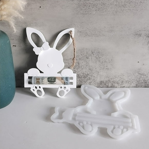 Aqestyerly 2Pcs Rabbits Pendant Mould Decorative Gypsum Dropping Mould Keychain Pendant Mould 2Pcs Rabbit Pendant Mold Decorative Gypsum Dropping Mold Keychain Pendant Mold