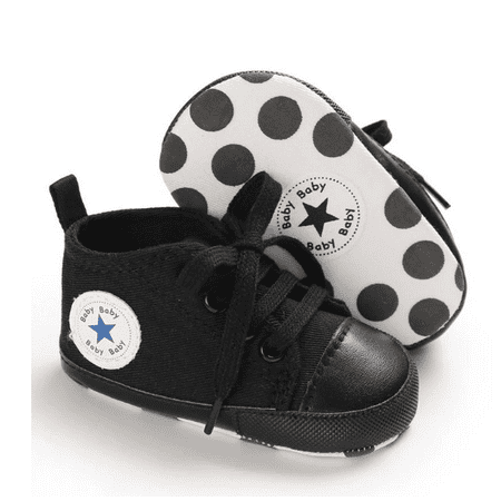 

Toyella New Classic Casual Canvas Baby Shoes Newborn Sports Sneakers Full black 12cm