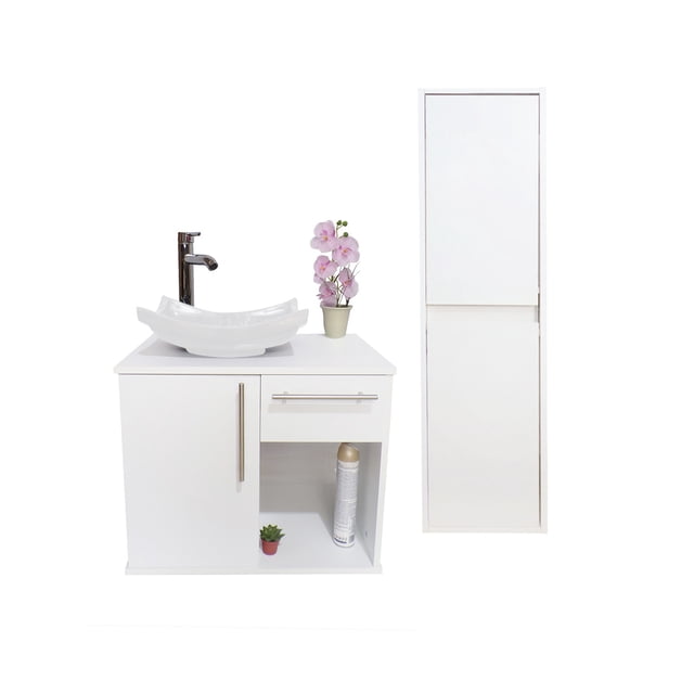 Combo De Gabinete Para Baño Lavamanos Y Monomando + Gabinete Organizador Jacquemart