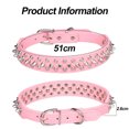 thumbnail image 2 of Collier de Chien à Ongles Large Réglable, rivet Champignon PU en Cuir pour Chien de Chat, Collier durable pour Animaux de Compagnie, 2 of 6