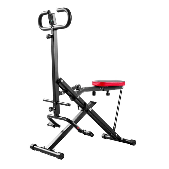 Squat Machine Foldable Glute Trainer with 2 Resistance Bands for Home Leg Workout Black