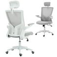 thumbnail image 1 of HOMCOM Chaise de Bureau Ergonomique, Chaise de Bureau avec Appui-Tête Réglable, Gris, 1 of 10